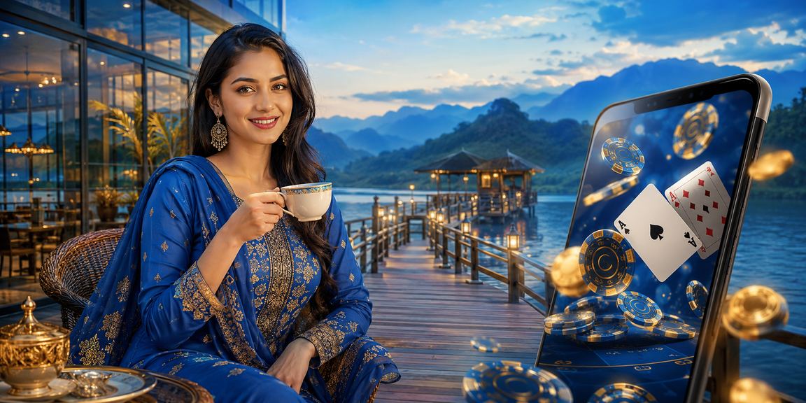 বান্দরবনে সালোয়ার-কামিজ পরা একজন খেলোয়াড় পোকার গেম উপভোগ করছেন
